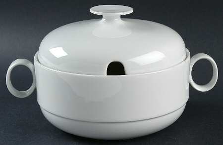 Duo White Round Covered Vegetable