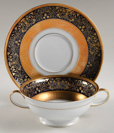 Dynasty (Disc. 1992) Footed Cream Soup Bowl & Saucer Set