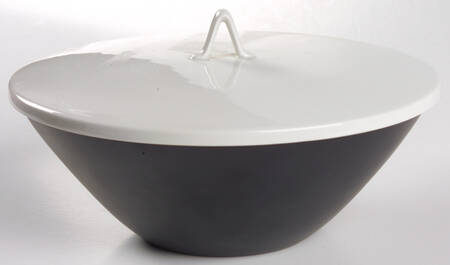 Ebony Black Round Covered Vegetable-Uses RV9 as Base+CVLRV9