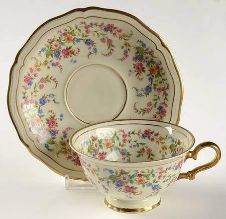 Eleanor Cream Footed Cup & Saucer Set by Rosenthal - Continental