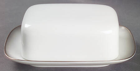 Elegance (Platinum Trim) Rectangular Covered Butter