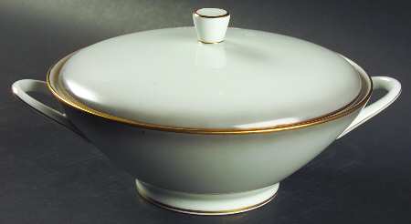 Elegance (Gold Trim) Round Covered Vegetable