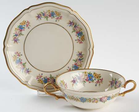 Ellice Flat Cream Soup Bowl & Saucer Set