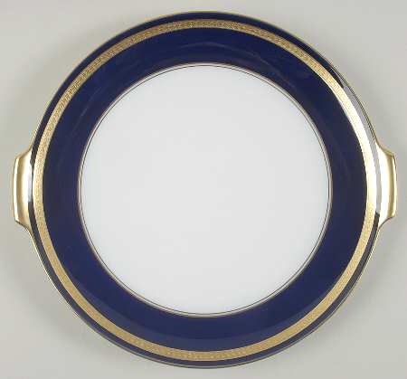 Eminence Cobalt Blue Handled Cake Plate