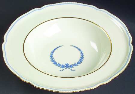 Empire (Blue Wreath, Ivory) Rim Soup Bowl