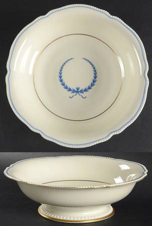 Empire (Blue Wreath, Ivory) 9" Round Vegetable Bowl