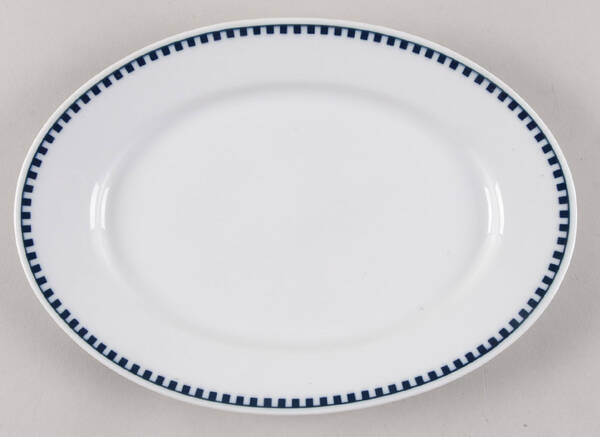 Empire (Blue Squares) 11" Oval Serving Platter
