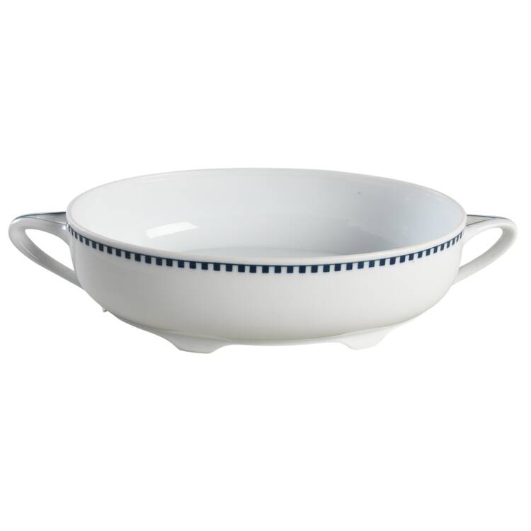 Empire (Blue Squares) Oval Vegetable No Lid
