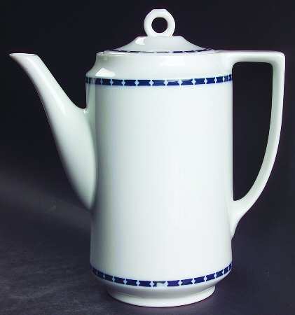 Empire (Blue Squares) Coffee Pot & Lid