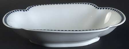 Empire (Blue Squares) 10" Oval Vegetable Bowl
