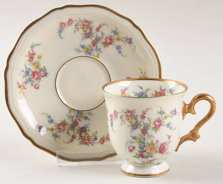 Evangeline Footed Demitasse Cup & Saucer Set
