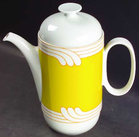 Exotic Yellow Coffee Pot & Lid
