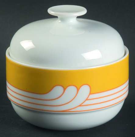 Exotic Yellow Sugar Bowl & Lid