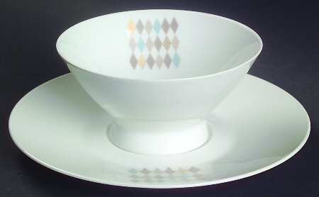 Fanfare Footed Cream Soup Bowl & Saucer Set