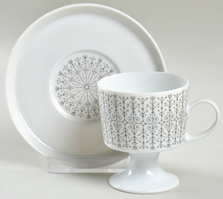 Filigree Footed Demitasse Cup & Saucer Set