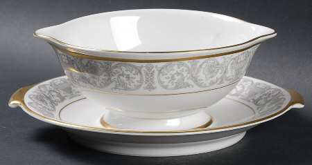 Florentine Gold (Aida) Gravy Boat with Attached Underplate