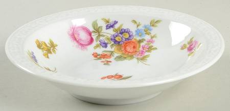 Flowers (Classic Stamp) Rim Fruit/Dessert (Sauce) Bowl