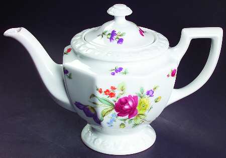Flowers (Classic Stamp) Small Teapot & Lid
