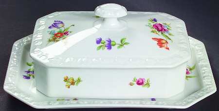 Flowers (Classic Stamp) Rectangular Covered Butter