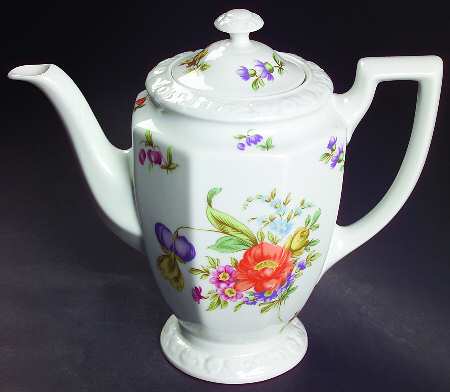 Flowers (Classic Stamp) Small Coffee Pot & Lid