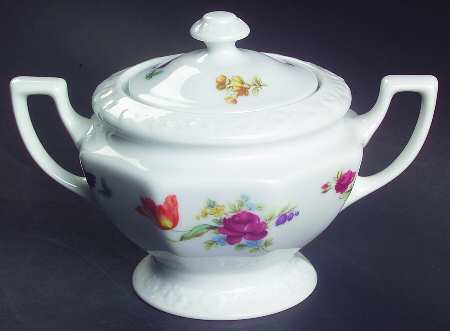 Flowers (Classic Stamp) Sugar Bowl & Lid