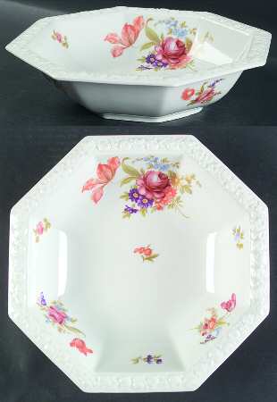 Flowers (Classic Stamp) 10" Round Vegetable Bowl