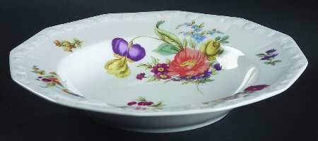 Flowers (Classic Stamp) Large Rim Soup Bowl