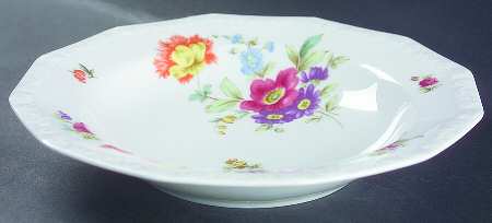 Flowers (Classic Stamp) Rim Soup Bowl
