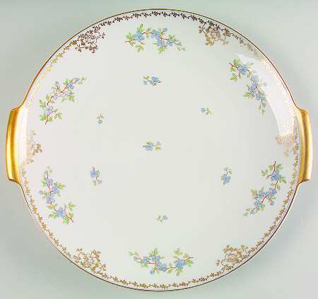 Forget Me Not Handled Cake Plate