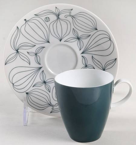 Fortuna Irish Green Flat Cup & Saucer Set