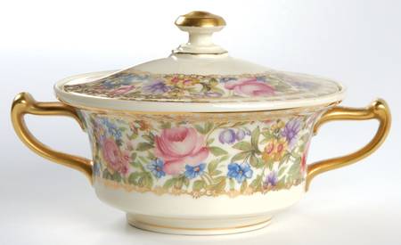 Garden Caprice (Scalloped Edge) Sugar Bowl & Lid
