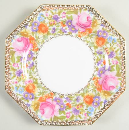 Garden Caprice (Scalloped Edge) Octagonal Salad Plate