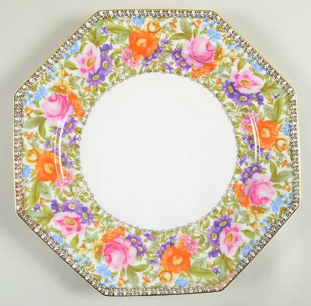 Garden Caprice (Scalloped Edge) 12" Octagonal Chop Plate