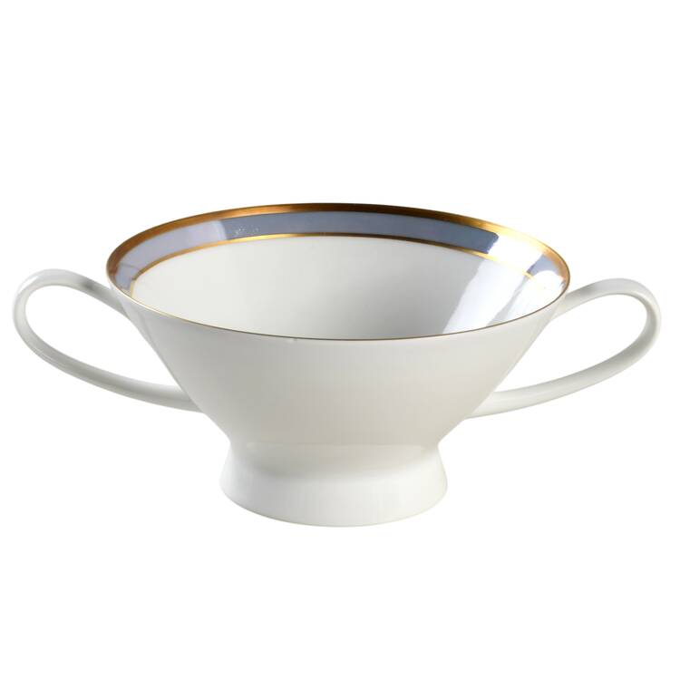 Gala Blue (Not Classic Rose Collection) Footed Cream Soup Bowl