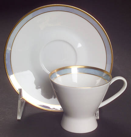 Gala Blue (Not Classic Rose Collection) Footed Demitasse Cup & Saucer Set