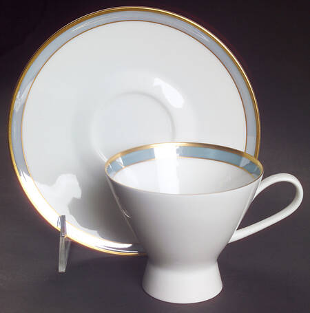 Gala Blue (Not Classic Rose Collection) Footed Demitasse Cup & Saucer Set