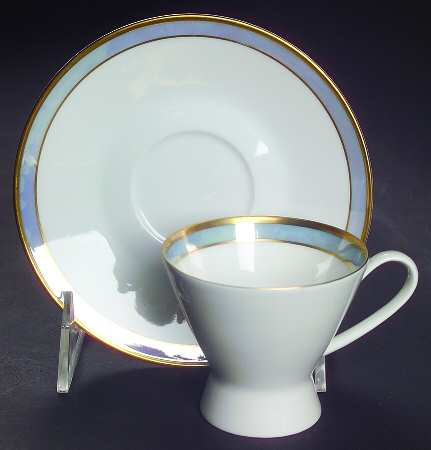 Gala Blue (Not Classic Rose Collection) Footed Demitasse Cup & Saucer Set