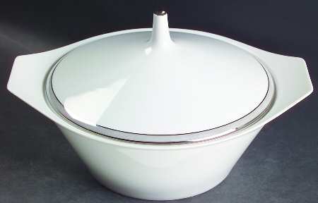 Gala Grey (Platinum Trim) Round Covered Vegetable