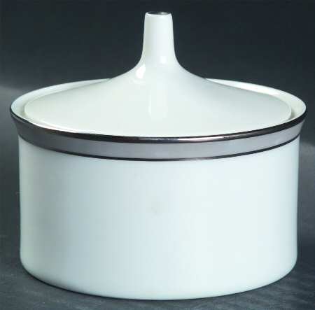 Gala Grey (Platinum Trim) Sugar Bowl & Lid