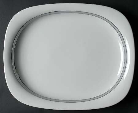 Gala Grey (Platinum Trim, Suomi) 13" Oval Serving Platter