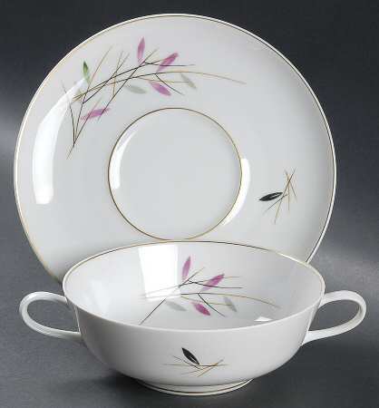 Geisha Flat Cream Soup Bowl & Saucer Set