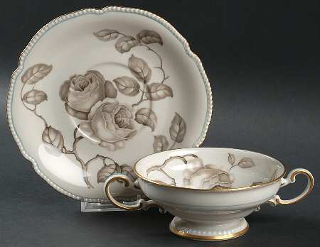 Gloria Footed Cream Soup Bowl & Saucer Set