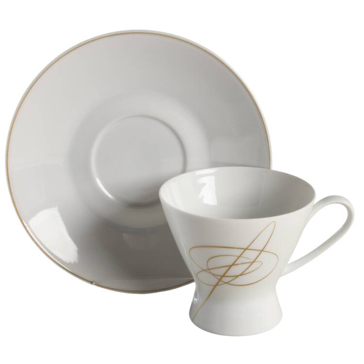 Gold Accord Footed Cup & Saucer Set