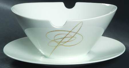 Gold Accord Gravy Boat with Attached Underplate