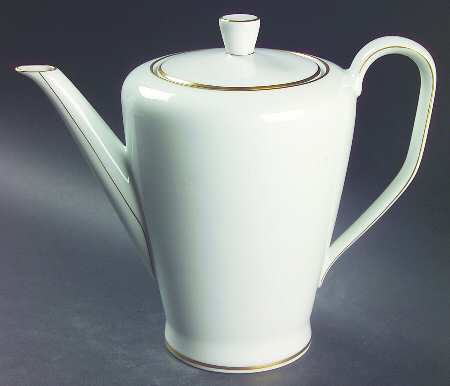 Gold Band (Bettina, White) Coffee Pot & Lid
