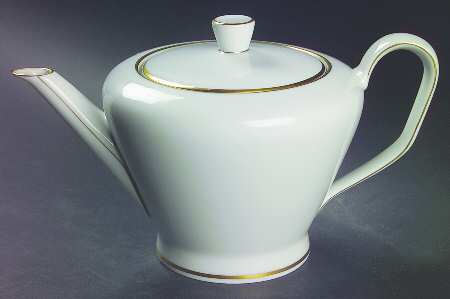 Gold Band (Bettina, White) Teapot & Lid