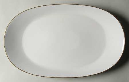 Gold Band (Bettina, White) 17" Oval Serving Platter