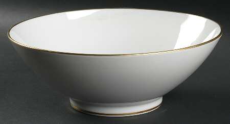 Gold Band (Bettina, White) 10" Round Vegetable Bowl