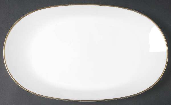 Gold Band (Bettina, White) 11" Oval Serving Platter