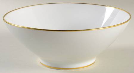 Gold Band (Bettina, White) 8" Round Vegetable Bowl